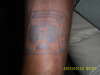 Boombox (leg) tattoo