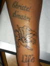 Names Flower and L"if"e tattoo
