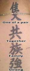 Spine Kanji tattoo