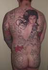 Geisha Backpiece, Colour in progress tattoo