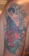 love hate tattoo with the ocean