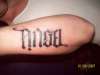 Angel/Devil Ambigram tattoo