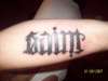 Sinner/Saint Ambigram tattoo