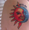 Sun and Moon piece tattoo