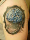 blue brain tattoo