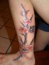 dog wood flowers tattoo