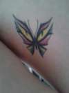 butterfly on inner thigh tattoo
