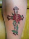 rose/cross tattoo