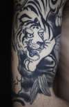 tiger face close up tattoo