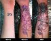 Cover-up of name tattoo