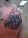 Mayan Warrior in Jaguar Skull tattoo