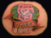 NAME "JAIDEN" W/ ROSE & BANNER tattoo