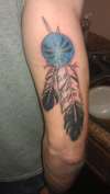 indian war feather tattoo