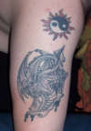 Dragon and Sun tattoo