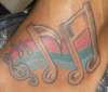 music note colorful tattoo