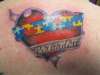 Heart with Autism Ribbon tattoo