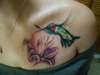 Hummingbird & flower tattoo