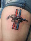 Mustang on leg tattoo