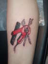 on leg tattoo