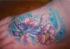 Awareness Ribbon and Cherry Blossoms tattoo