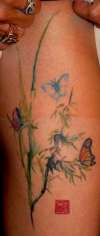 Butterflies and Bamboo tattoo