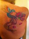 Hummingbird and flower tattoo