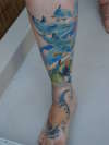 Leg sleeve tattoo