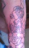 Ship in a Hourglass tattoo