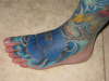 blue foot tattoo
