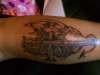 demon on cross tattoo