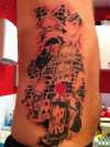 this tattoo is down the rib cage and its from the graffithi arti