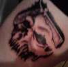 Straight Razor Skull tattoo