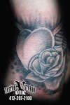 heart and rose tattoo