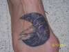 moon on foot tattoo