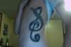 Music Staff mixed with treble cleff tattoo