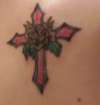 black rose & cross tattoo