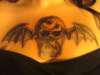 Ax7 Death Bat Skull on Chest tattoo