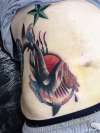 Shark on stomach tattoo