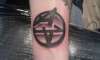 We've Come For You All Anthrax logo tattoo