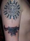 Sun and Demon Skull tattoo