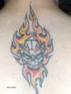 flaming skull tattoo