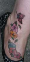 tropical flowers tattoo