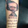 Abstract Edgar Alan Poe portrait tattoo