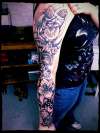 Flower sleeve unfinished tattoo