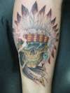 Indian Skull tattoo by Doug Anderson