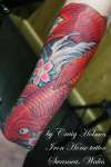 red koi fish tattoo by Craig Holmes