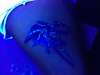 Blacklight version of black widow tattoo