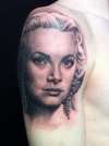 Grace Kelly portrait tattoo