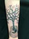 Guitar tree tattoo