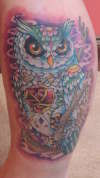 Sugar Skull Owl tattoo
